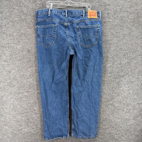 Levi's Jeans Men 46*32 Blue Denim Medium Wash High Rise 550 Straight Pockets - Picture 2 of 8